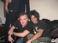 Morrissey backstage with New York Dolls Steve Conte (2008) source